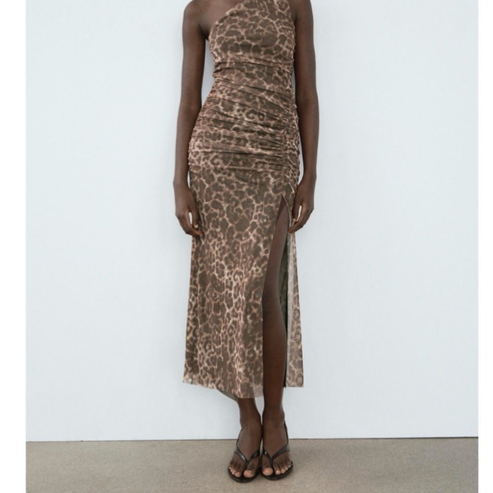 Leopard Print Halter Dress